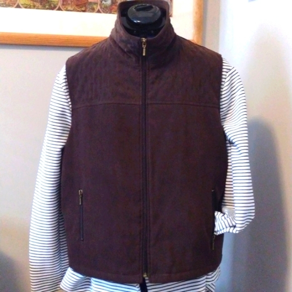 🆕Plus LUSH w QUILTED Top CHOCOLATE BROWN "Micro Fibre" Zipper VEST By ALIA!! - Picture 7 of 8